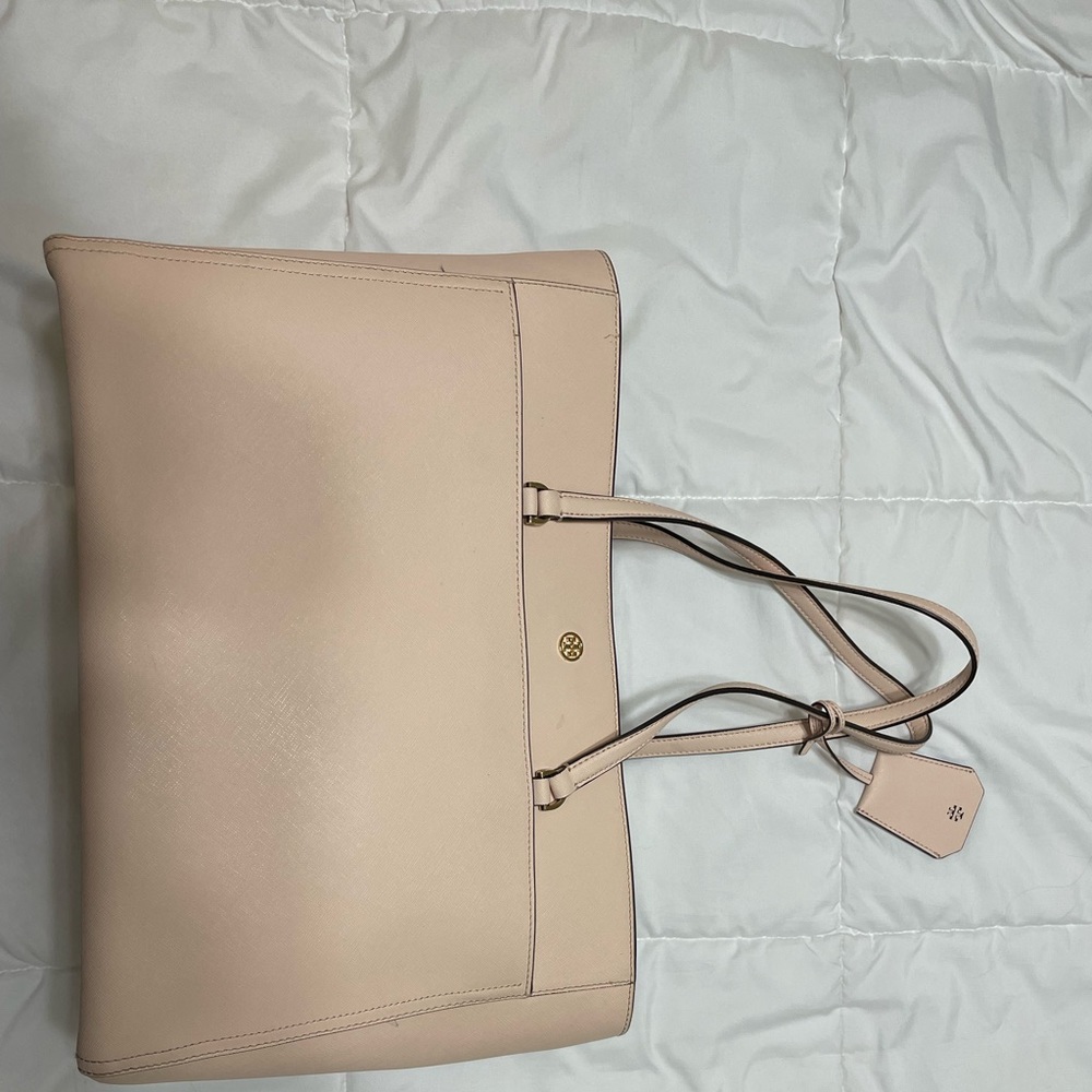 Tory Burch pale pink Robinson tote
